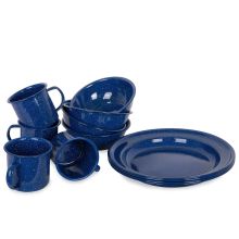 Western Essgeschirr-Set Email 12-teilig